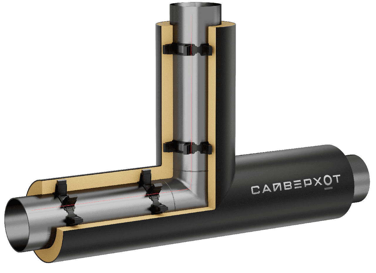 Тройники стальные ППУ ПЭ с МЗИ ГОСТ 30732-2020, фото 1