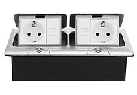 Напольный лючок на 6 модулей с розетками в комплекте