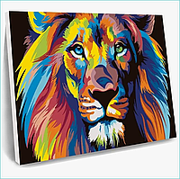 Картина по номерам "Радужный лев" (40х50)