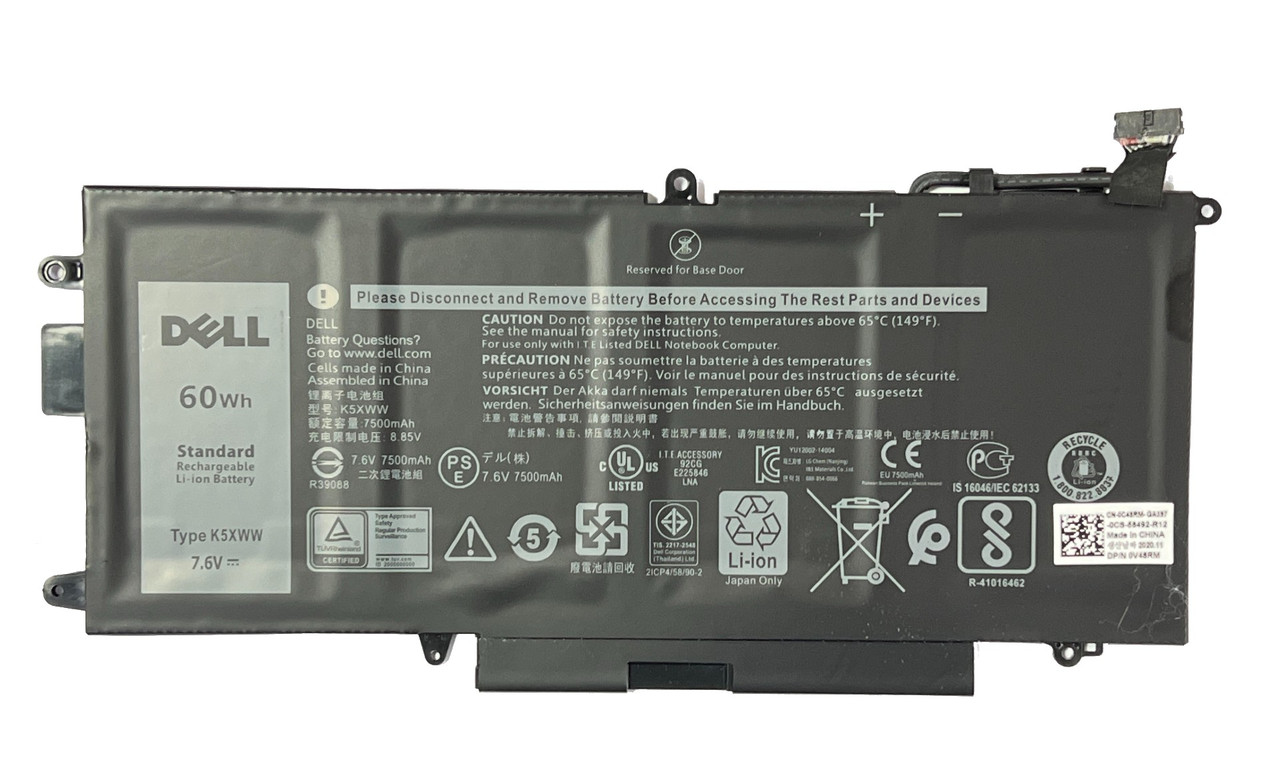 Аккумулятор для Ноутбука Dell Latitude 5289 K5XWW  7.6V 60Wh 7500mAh ORIGINAL