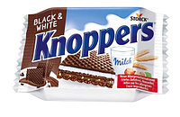 Вафли Knoppers Black and White кнопперс 25гр (24шт-упак)