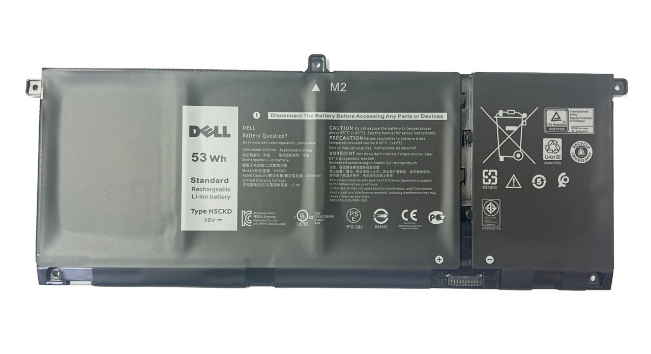 Аккумулятор для ноутбука Dell Latitude 3410 3510 Vostro 5301 Inspiron 5300 7405 H5CKD 15V 53Wh 3360mAh (org)