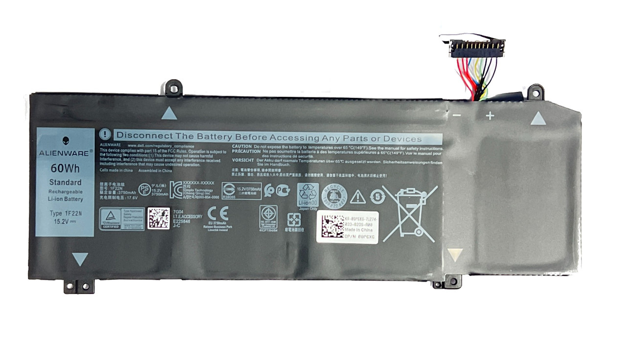 Аккумулятор для ноутбука Dell 1F22N Alienware M15 HYWXJ 1F22N 15.2V 60Wh 3750mAh (org)