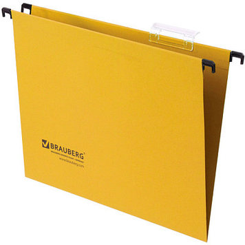 Папка картонная подвесная "Brauberg", А4, 315x245мм, 80л, 220гр/м2, жёлтая