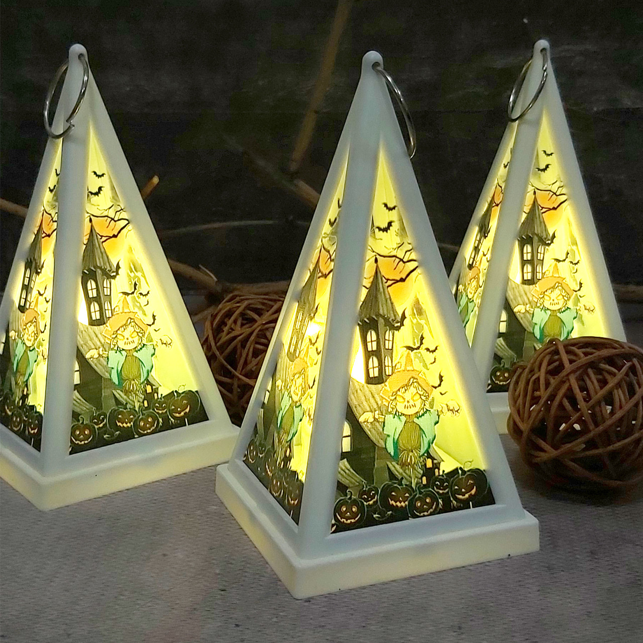 Светодиодный светильник-ночник с пугалом, для декора на Хэллоуин, белый - фото 1 - id-p111278422