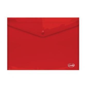 Папка-конверт на кнопке, А4, 0,16 мм, ПП, красный, Forofis