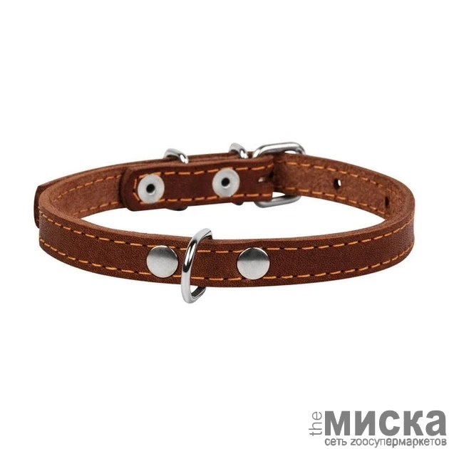 Ошейник "CoLLaR" одинарный (ширина 14мм, длина 27-35см) коричневый - фото 1 - id-p111287299