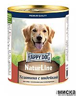 Happy Dog Natur Line Телятина с индейкой - консервы для собак (НФКЗ) - 0,97 кг