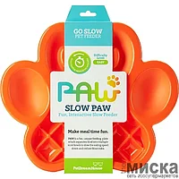 Миска Лапа/медл корм, оранжевая / PetDreamHouse PAW Slow Feeder Orange Easy, 450 г