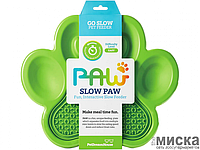 Миска Лапа/медл корм 2в1, зел/ PetDreamHouse PAW 2-IN-1 Slow Feeder & Lick Pad Green Easy, 540 г