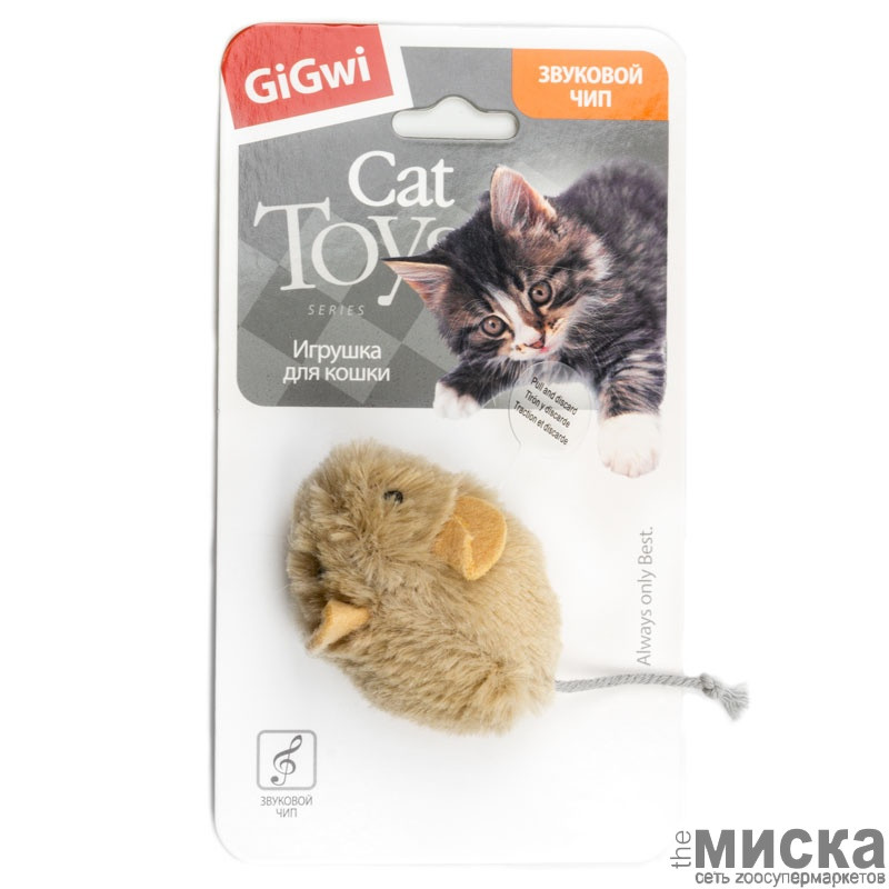 GiGwi Мышка со звуковым чипом/искусственный мех - фото 1 - id-p111287588