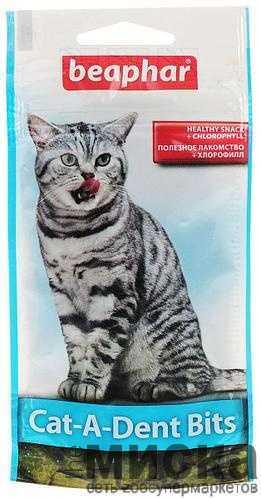 Подушечки Beaphar Cat-A-Dent Bits для чистки зубов кошек 35 г (11406) (8711231114061) - фото 1 - id-p111289085