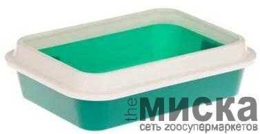 Лоток для кошачего туалета "Сибирская Кошка" с бортиком глубокий, зеленый - фото 1 - id-p111289253