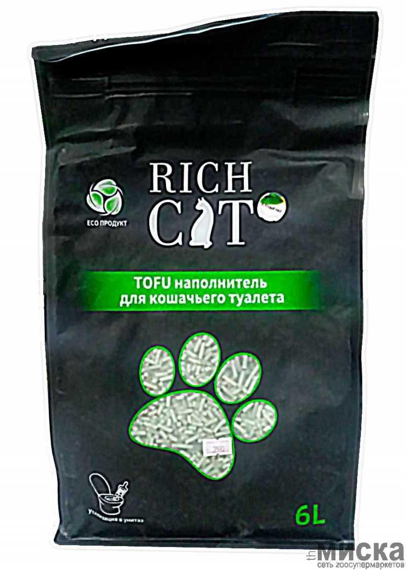 ТОФУ наполнитель для кошачьего туалета RICH CAT зеленый чай - фото 1 - id-p111289377