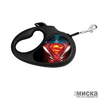 Поводок-рулетка WAUDOG с рисунком "Супермен Лого"