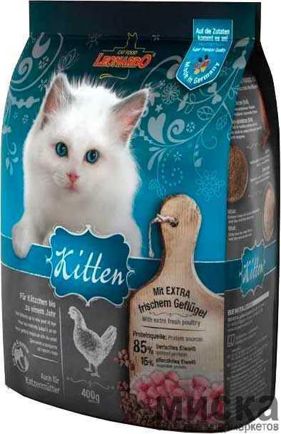 Leonardo Kitten 400 гр. (сухой корм для котят до 12 месяцев) - фото 1 - id-p111289715