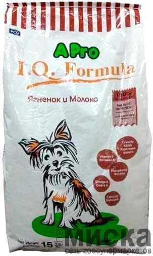 APRO I.Q. FORMULA Корм для щенков со вкусом ягненка и молока, 15 кг - фото 1 - id-p111289775