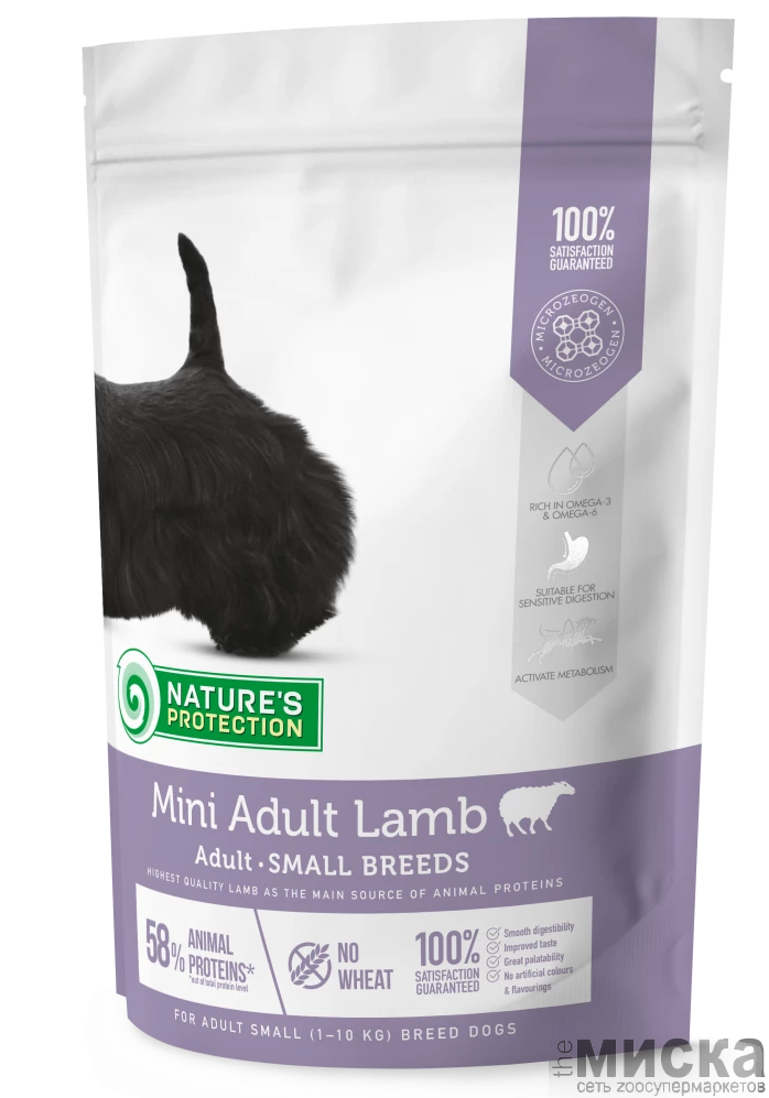 Nature's Protection Adult Mini Lamb корм для взрослых собак мелких пород с ягненком - фото 1 - id-p111289808