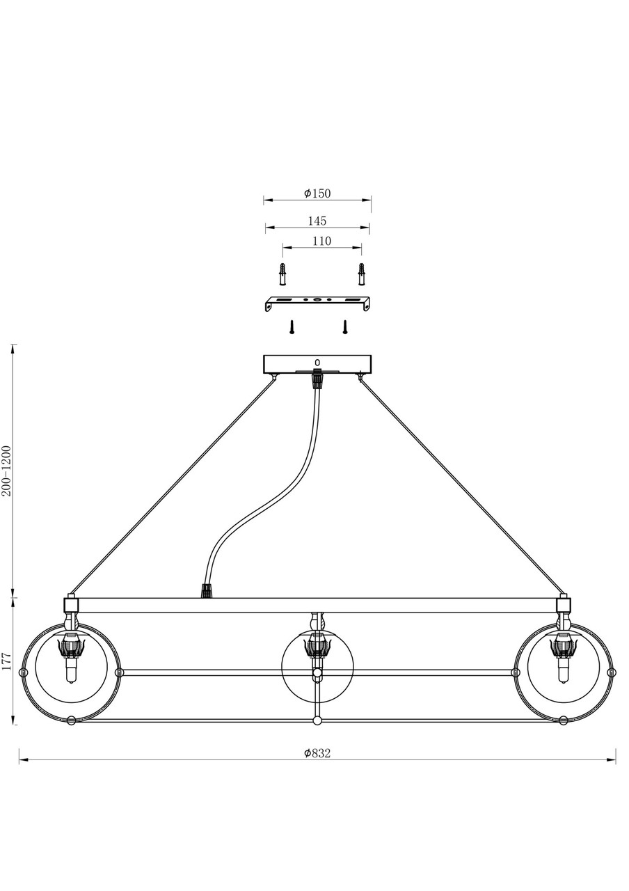 Подвесной светильник Maytoni MOD312PL-12GCH - фото 7 - id-p111290766