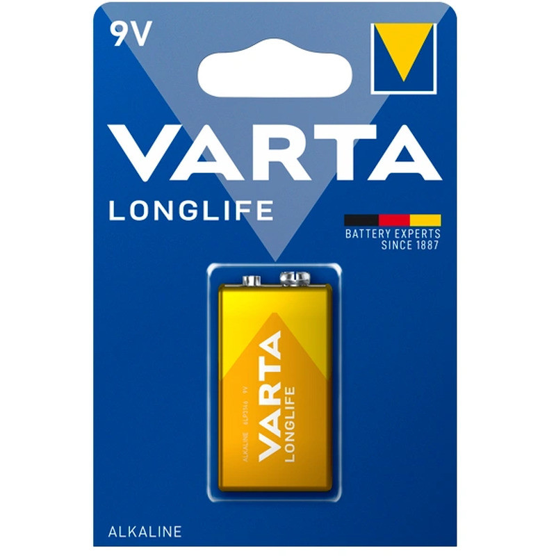 Батарейка VARTA "Longlife" 9V крона (1 шт/упак) - фото 1 - id-p111279133