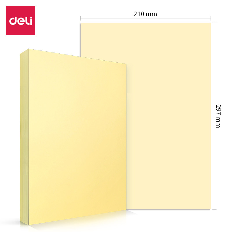 Бумага цветная Deli Pale, А4, 70 г/кв.м., 100 л., желтая - фото 1 - id-p111279238