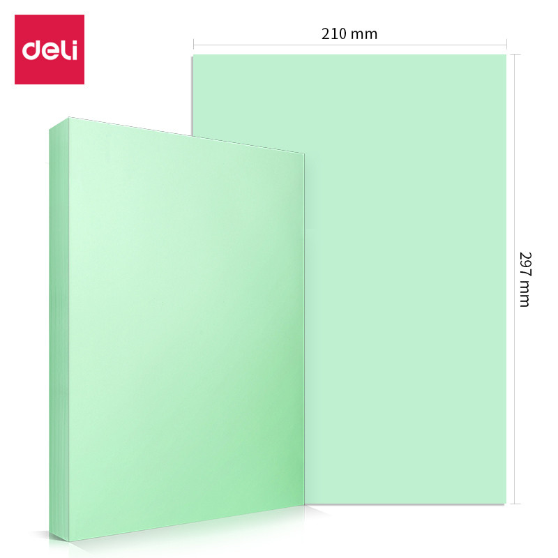 Бумага цветная Deli Pale, А4, 70 г/кв.м., 100 л., зеленая - фото 1 - id-p111279239