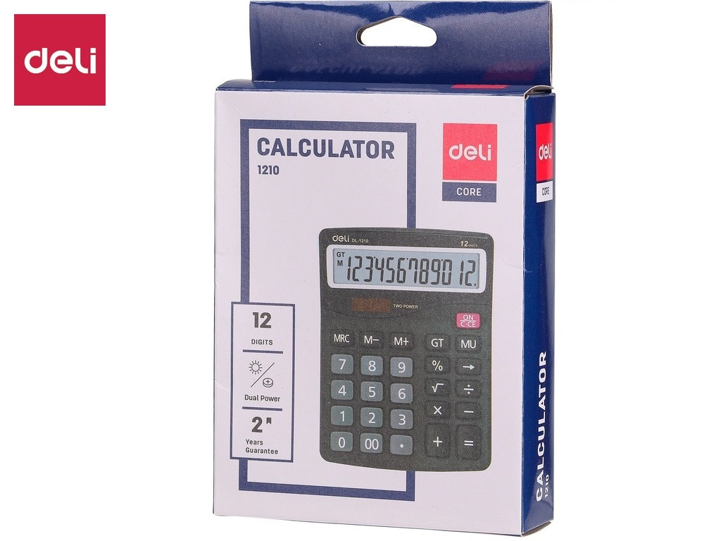 Калькулятор настольный DELI "1210" 12 разрядный, 157х120,4х46,2 мм, черный - фото 2 - id-p111279483