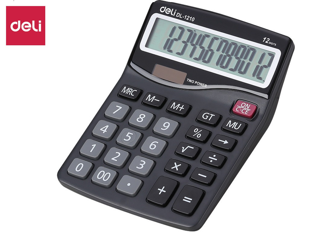 Калькулятор настольный DELI "1210" 12 разрядный, 157х120,4х46,2 мм, черный - фото 3 - id-p111279483