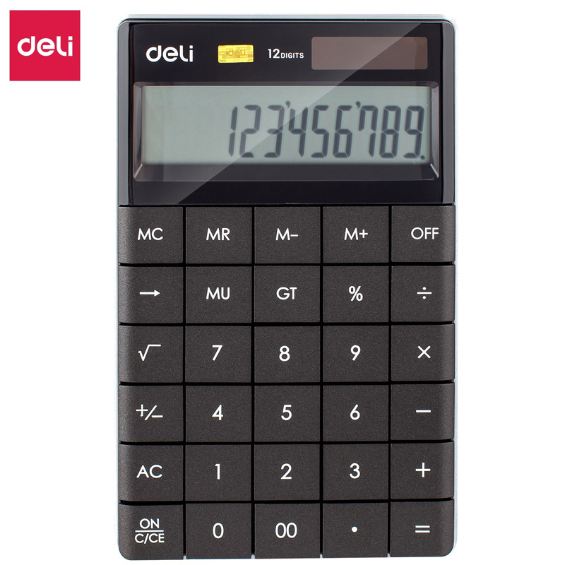 Калькулятор настольный DELI "1589" 12 разрядный, 165,3х103,2х14,7 мм, черный - фото 1 - id-p111279491