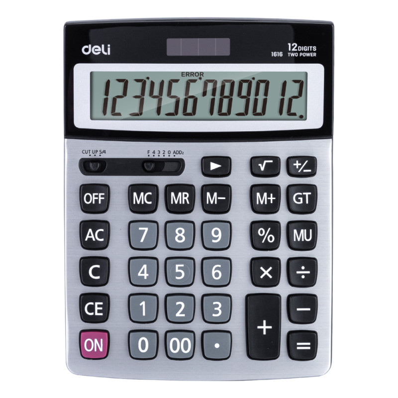 Калькулятор настольный DELI "1616" 12 разрядный, 205х155х33 мм, серый - фото 1 - id-p111279492