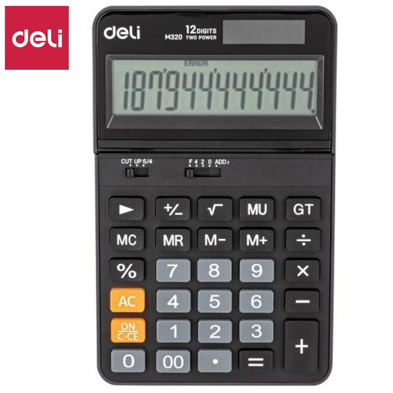 Калькулятор настольный DELI "M320" 12 разрядный, 178х110х26,5 мм, черный - фото 1 - id-p111279506
