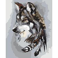 Картина по номерам на холсте ТРИ СОВЫ "Волчья мудрость", 40х50, с акриловыми красками и кистями
