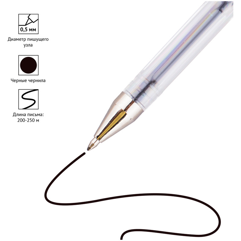 Ручка гелевая OfficeSpace 0,5 мм, черная - фото 2 - id-p111280939
