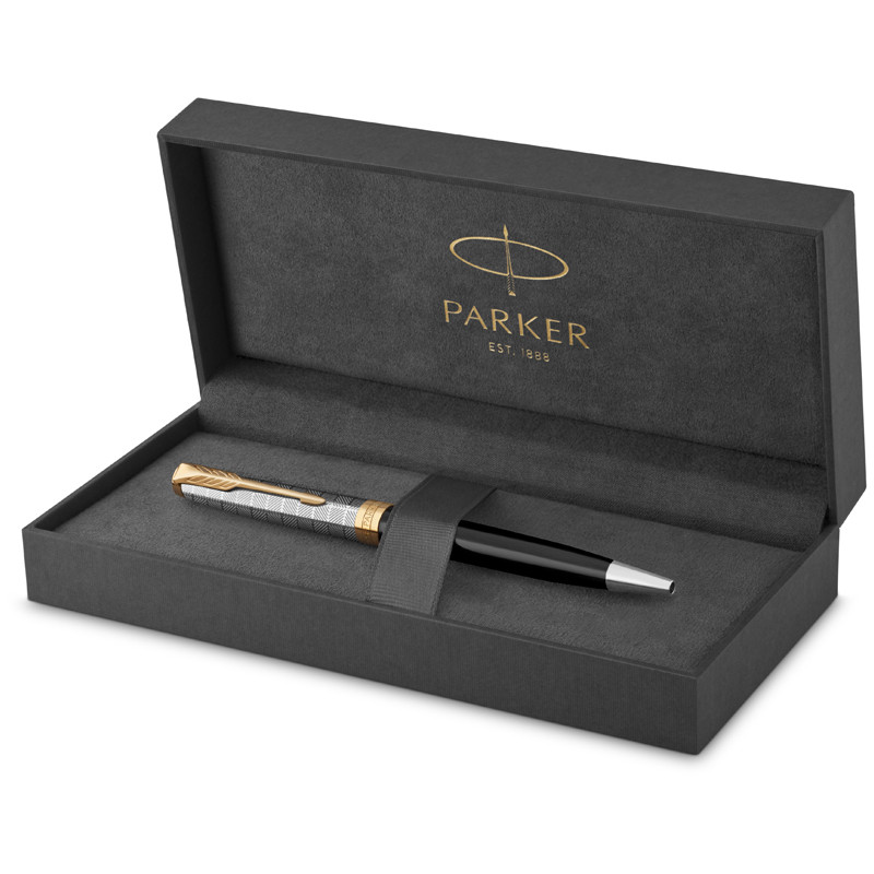 Ручка шариковая Parker "Sonnet Premium Metal&Black GT", 1,0 мм, черная - фото 2 - id-p111280990