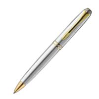 Ручка шариковая LUXOR "Trident BP", 1 мм, синие чернила, корпус хром/золото, футляр