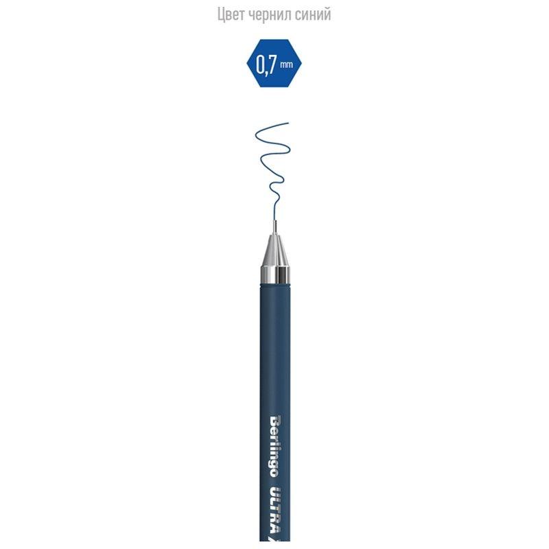 Ручка шариковая BERLINGO "Ultra X2" 0,7 мм, игольчатый стержень, синяя - фото 2 - id-p111281066