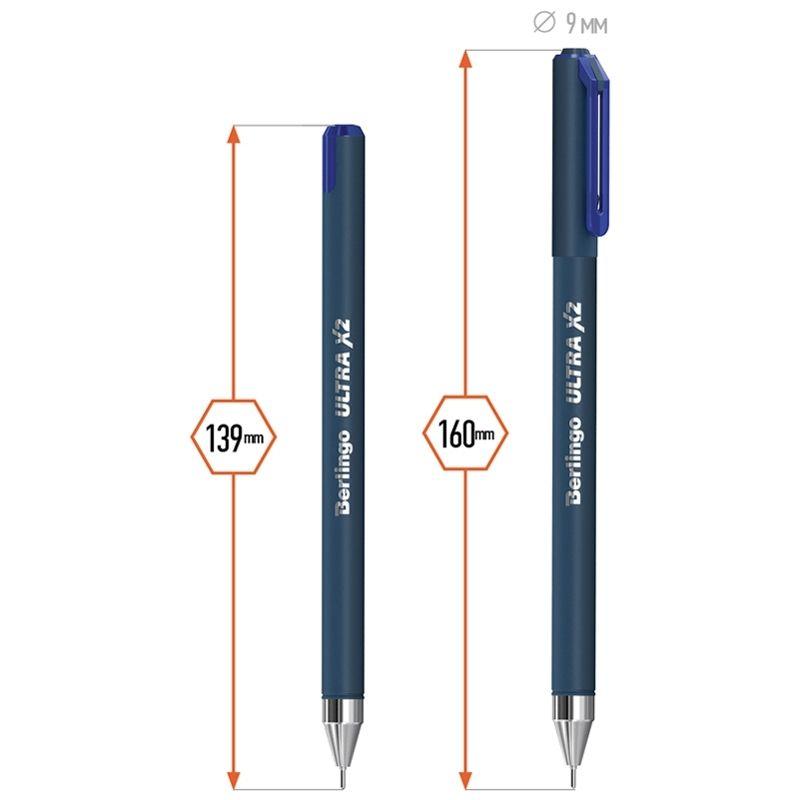 Ручка шариковая BERLINGO "Ultra X2" 0,7 мм, игольчатый стержень, синяя - фото 4 - id-p111281066