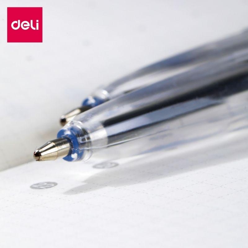 Ручка шариковая DELI "Classic", 0,7 мм, прозрачный корпус, синяя - фото 2 - id-p111281080