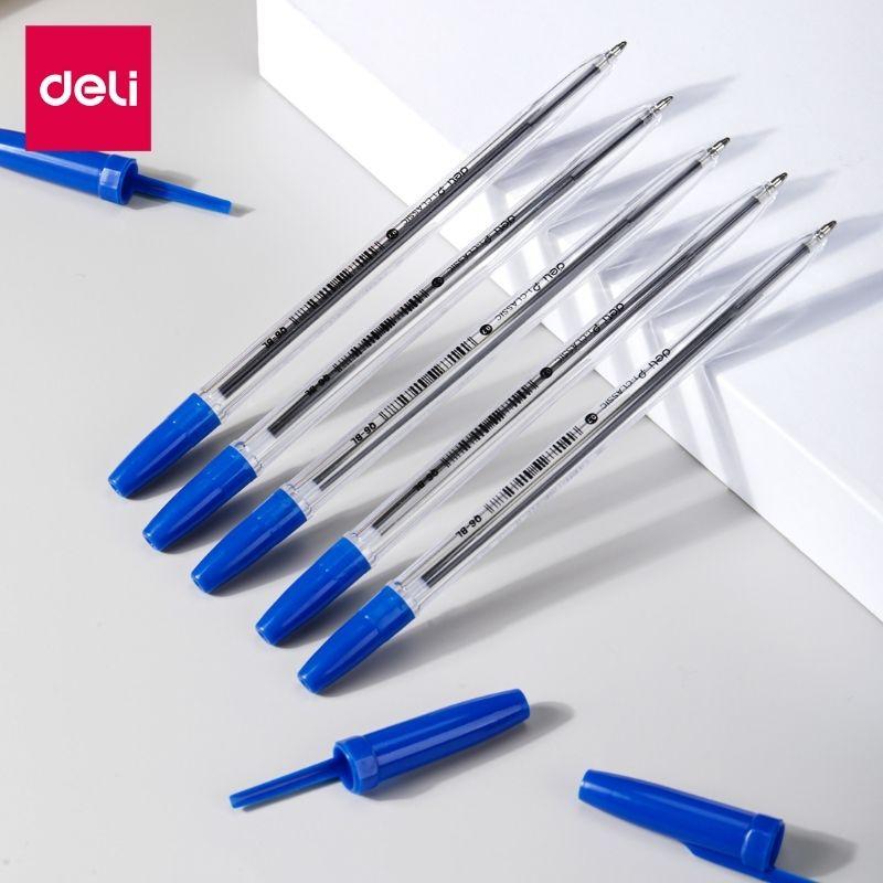 Ручка шариковая DELI "Classic", 0,7 мм, прозрачный корпус, синяя - фото 3 - id-p111281080
