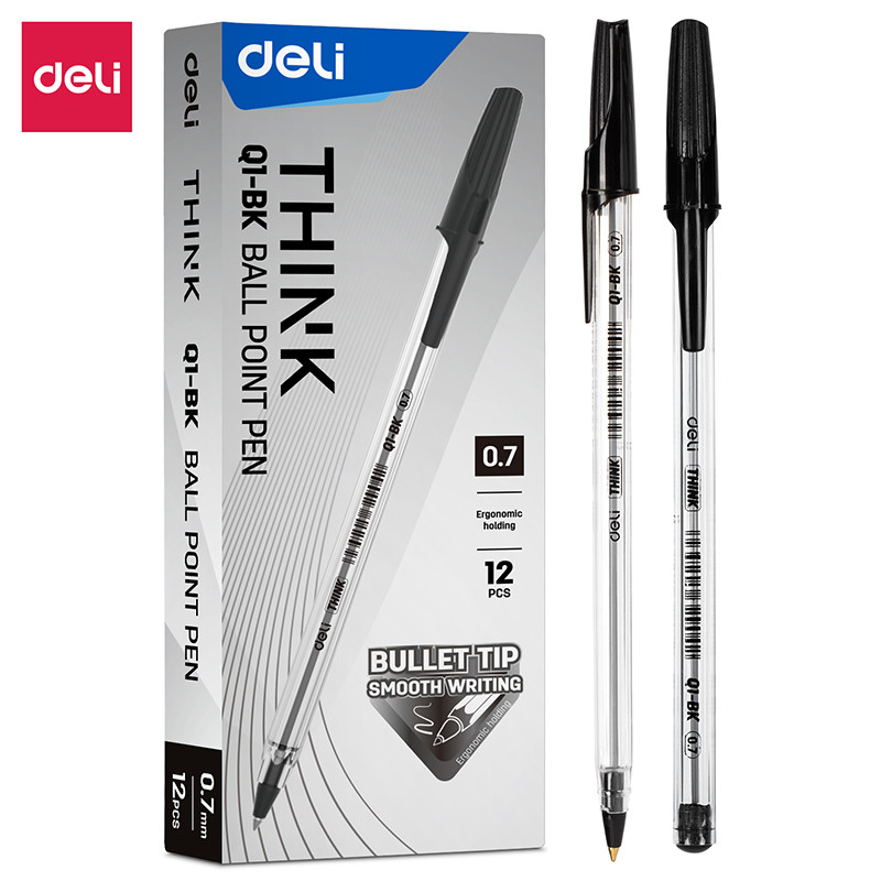Ручка шариковая DELI "Think", 0,7 мм, черная - фото 1 - id-p111281085