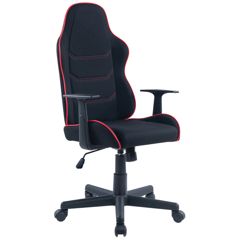 Кресло игровое Helmi HL-S09 "Red line", ткань черная/красная - фото 1 - id-p111279992