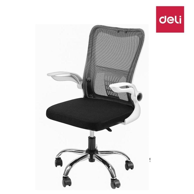 Кресло офисное Deli "Kantor", ткань, спинка сетка, черное/белое - фото 1 - id-p111279999