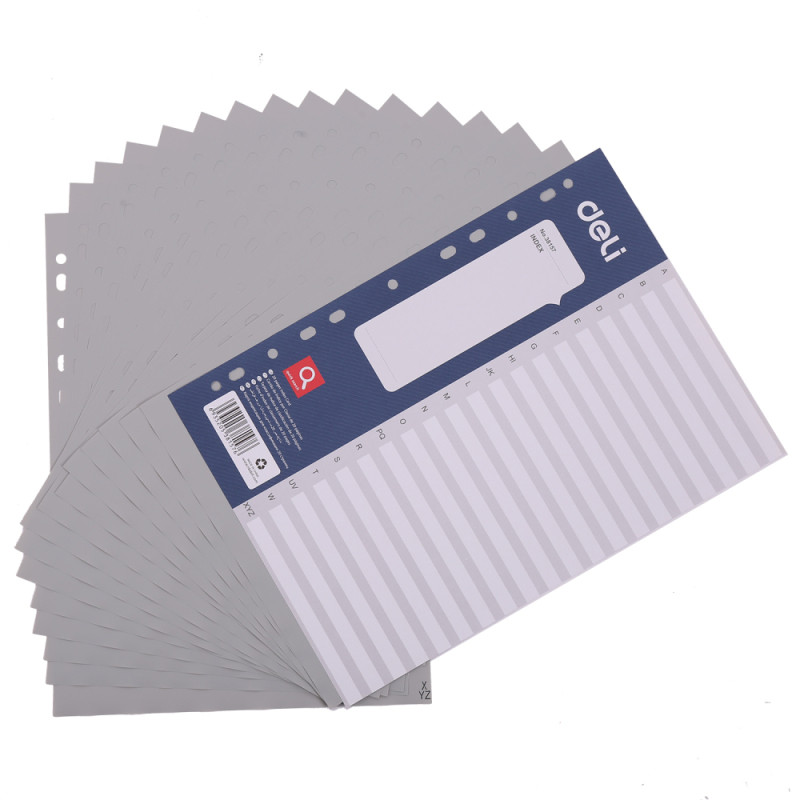 Разделитель пластиковый DELI, A-Z, А4, 20 листов, серый - фото 2 - id-p111283328