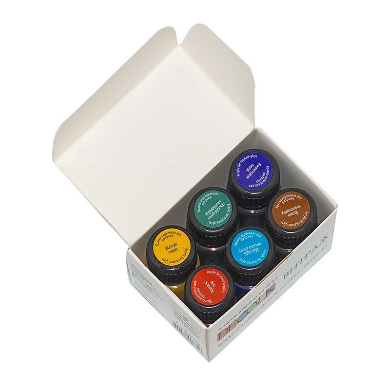 Краски акриловые ЗХК "Decola", художественные, для витражей, 6 цветов по 20 мл - фото 2 - id-p111282245