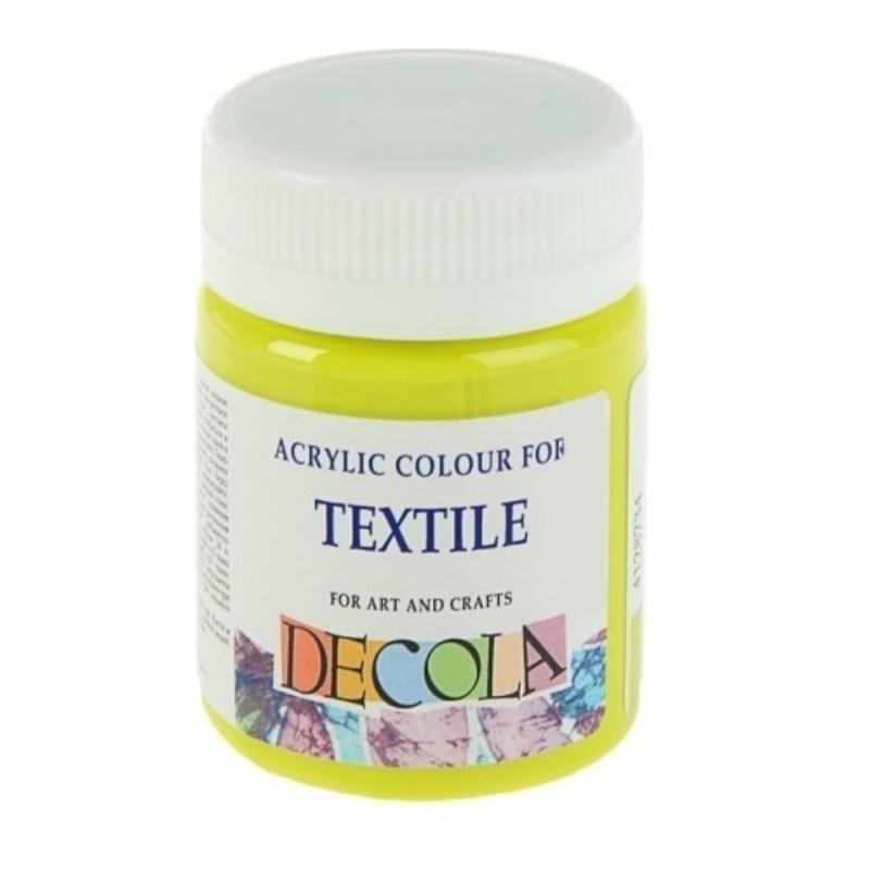 Краска акриловая ЗХК "Decola" художественная, для ткани, 50 мл., лайм, банка - фото 1 - id-p111282265