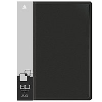 Папка с файлами БЮРОКРАТ на 80 вкладышей, черная