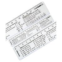 Линейка СТАММ 20 см, "Алгебра", со справочным материалом, пластиковая, прозрачная, бесцветная