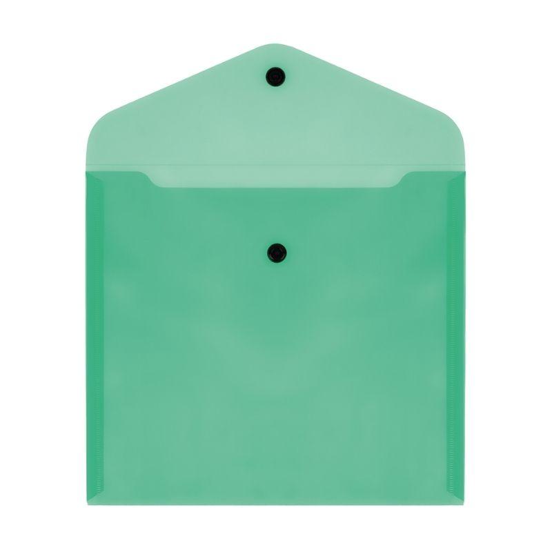 Папка-конверт на кнопке СТАММ, А5+, 150 мкм, прозрачная, зеленая - фото 2 - id-p111283108
