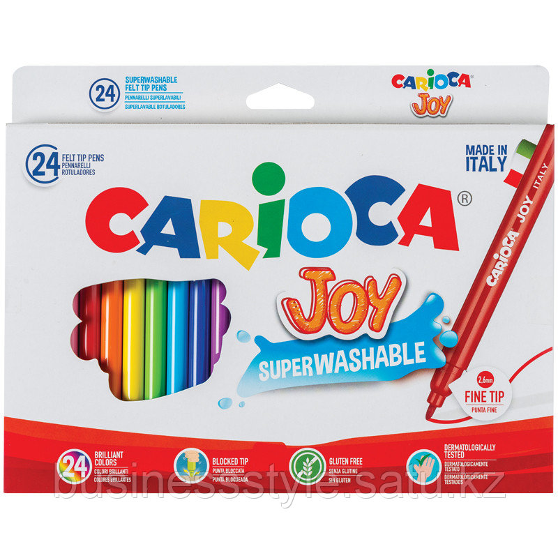 Фломастеры Carioca "Joy", 24цв., смываемые, картон, европодвес - фото 1 - id-p111300143