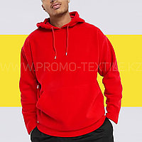 Флисовая толстовка с капюшоном красный цвет | Толстовка из флиса с капюшоном